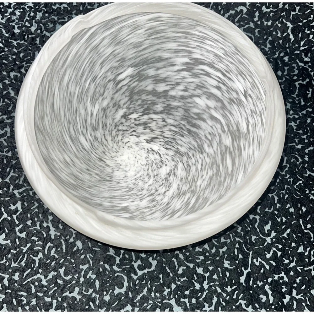 White Alabaster Swirl Glass Light Shade Dome Replacement Globe 9.5 Inch